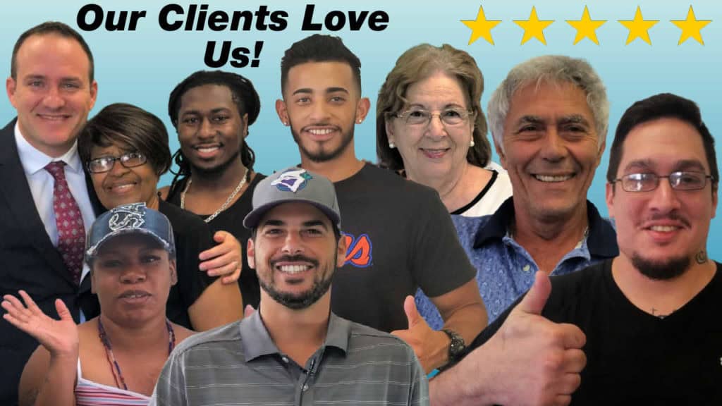 Our injured clients love us! Attorney Justin Ziegler and some of his personal injury clients