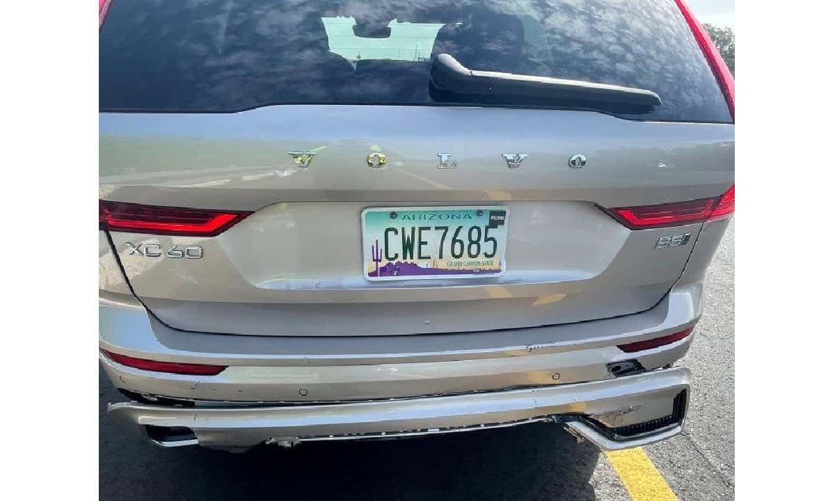 This was the rear of David’s SUV moments after the crash.