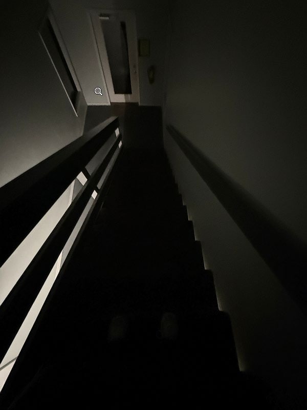 Top-Down View of Subject Stairs Under Similar Lighting Conditions As Were Present at Time of Incident