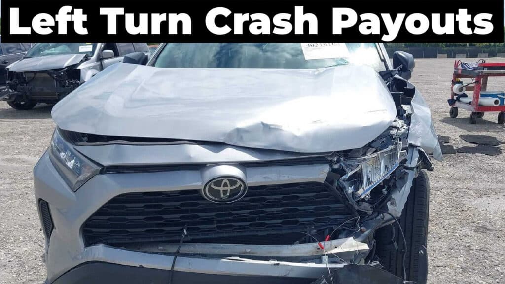 Left turn crash payouts. damage to front and driver side of SUV