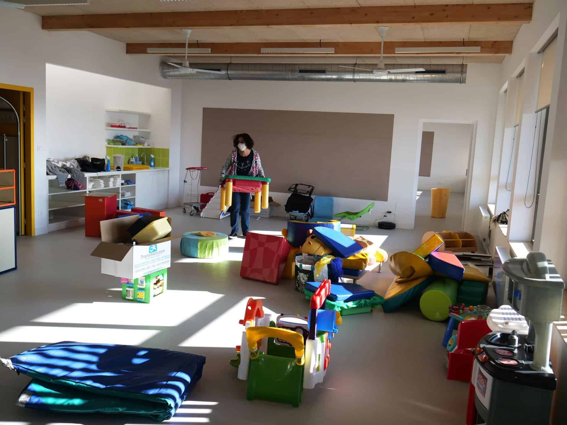 Salle de classe en préparation