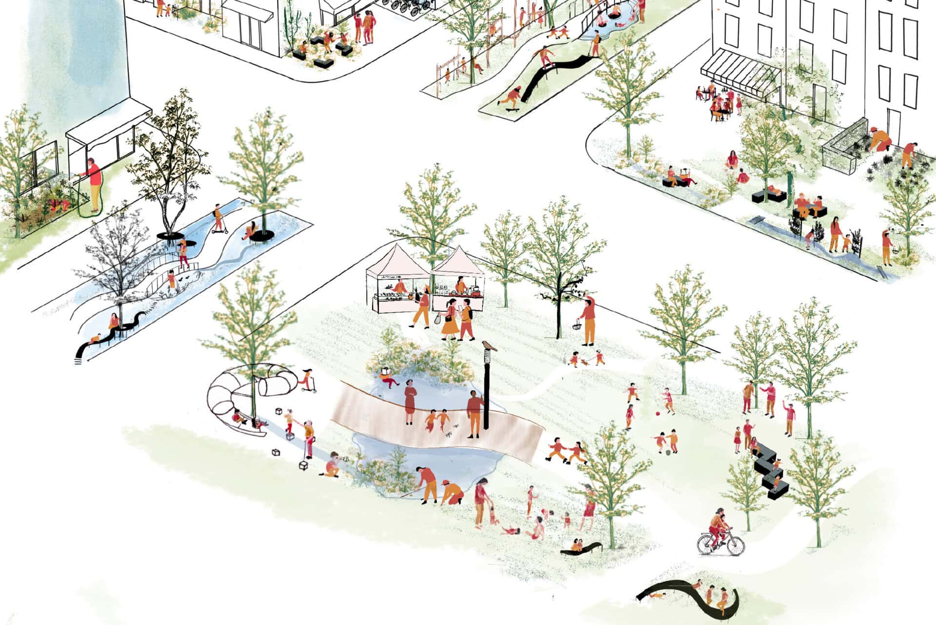 Croquis modèle carrefour vivant