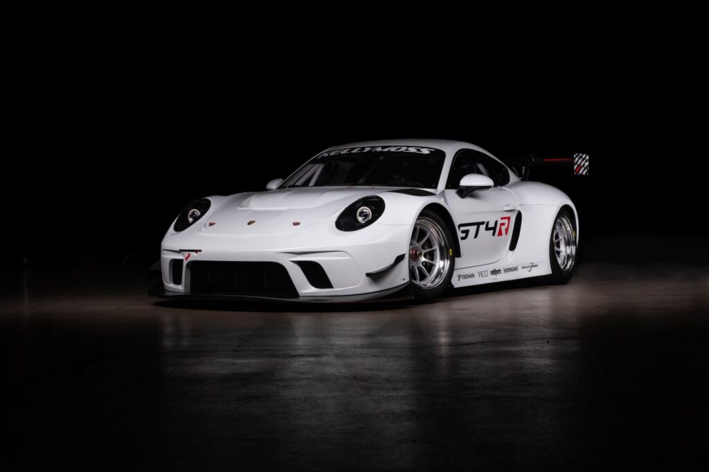 Kellymoss GT4R race car displayed at SEMA 2025 event.