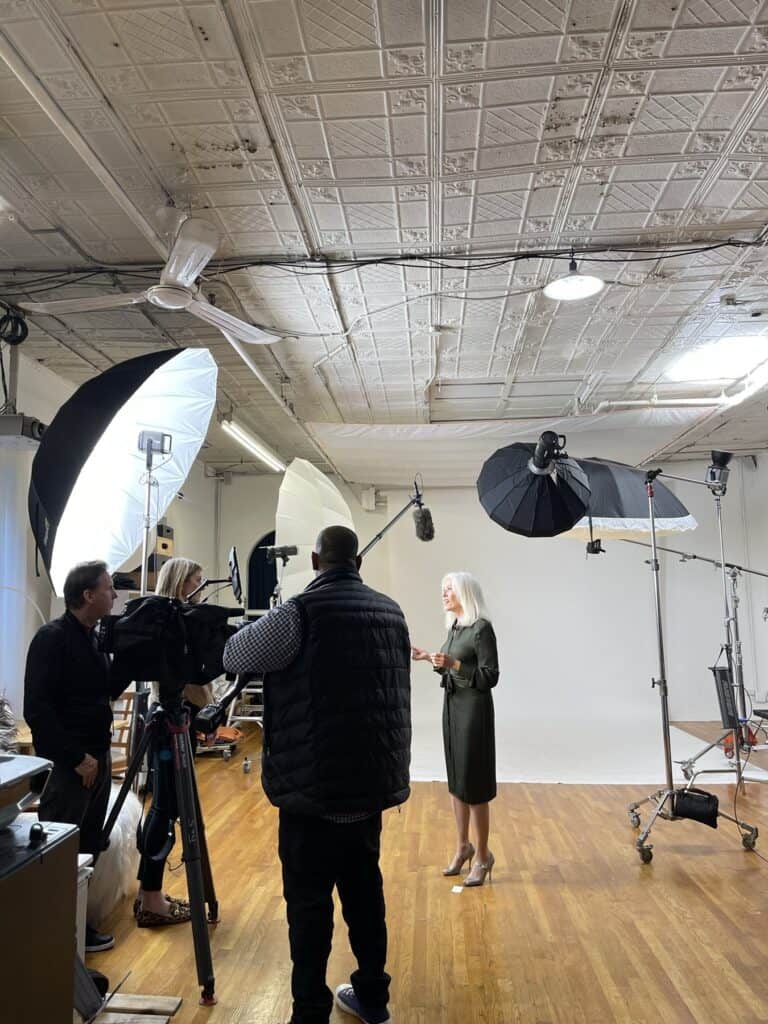 Professional studio lighting setup for editorial fashion and beauty photography in NYC
