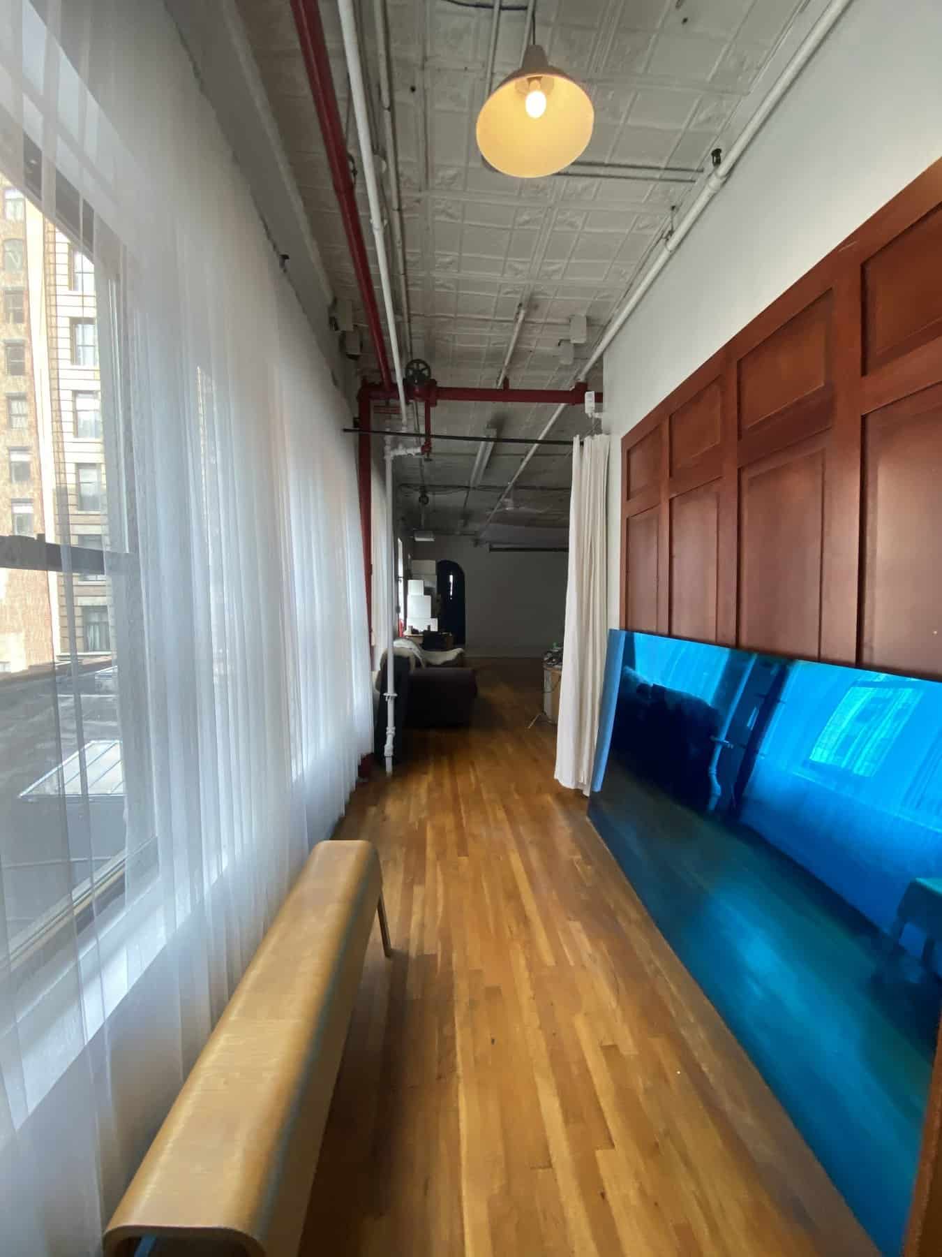 Natural light hallway and window area inside a downtown Manhattan photo studio