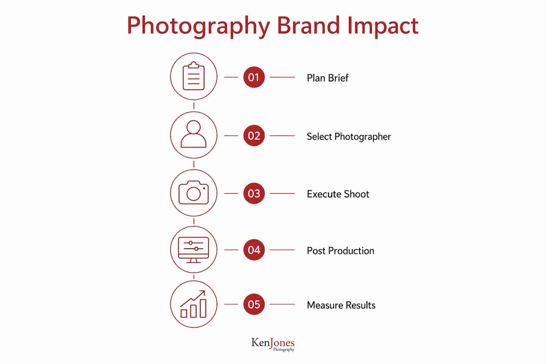 Infographic showing fashion photography brand value process