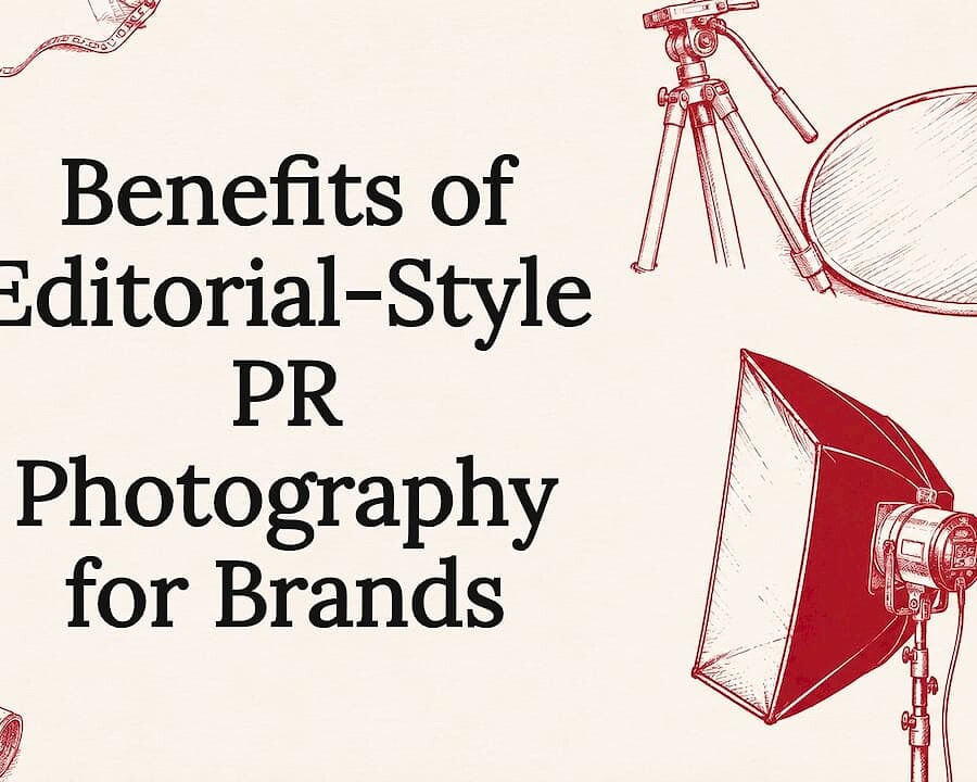 Decorative editorial photography title card illustration