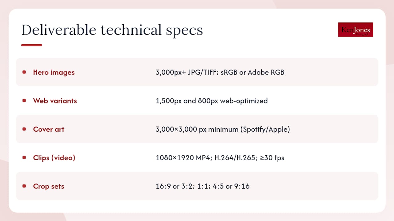 What technical specs should you request from the studio? — overview diagram