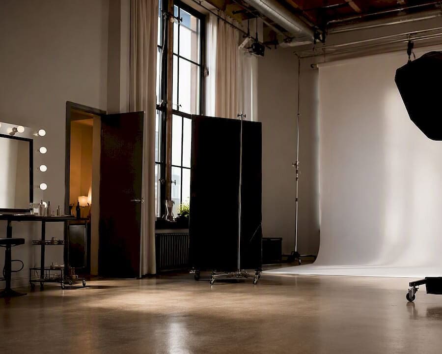Photography studio lighting setup in NYC