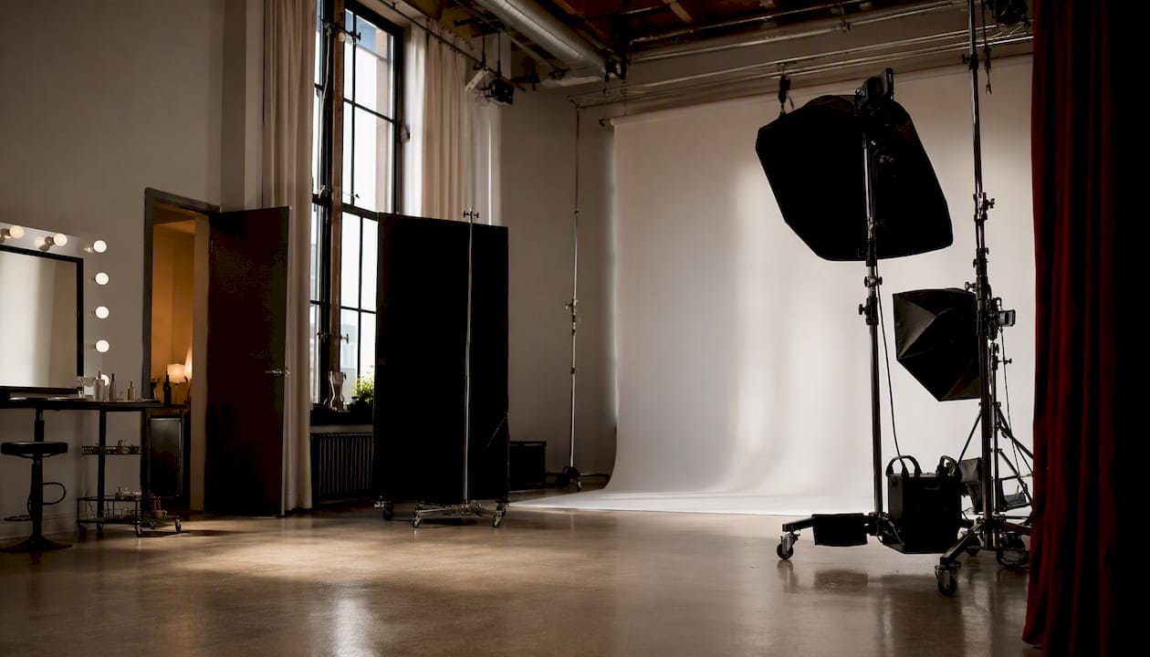 Photography studio lighting setup in NYC
