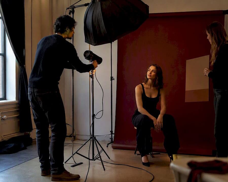 Artist portrait lighting setup in NYC studio