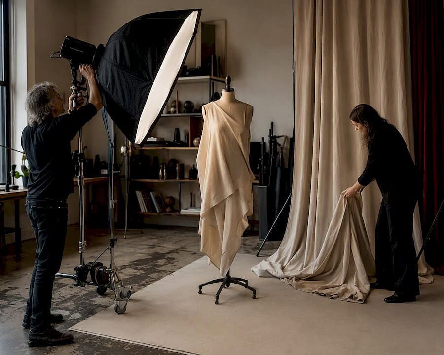 PR photo shoot in NYC studio with lighting setup