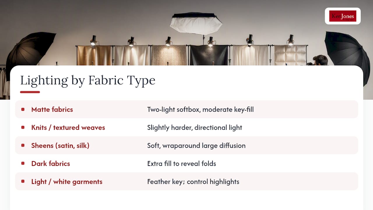 How Should Lighting Change for Different Fabric Types? — overview diagram