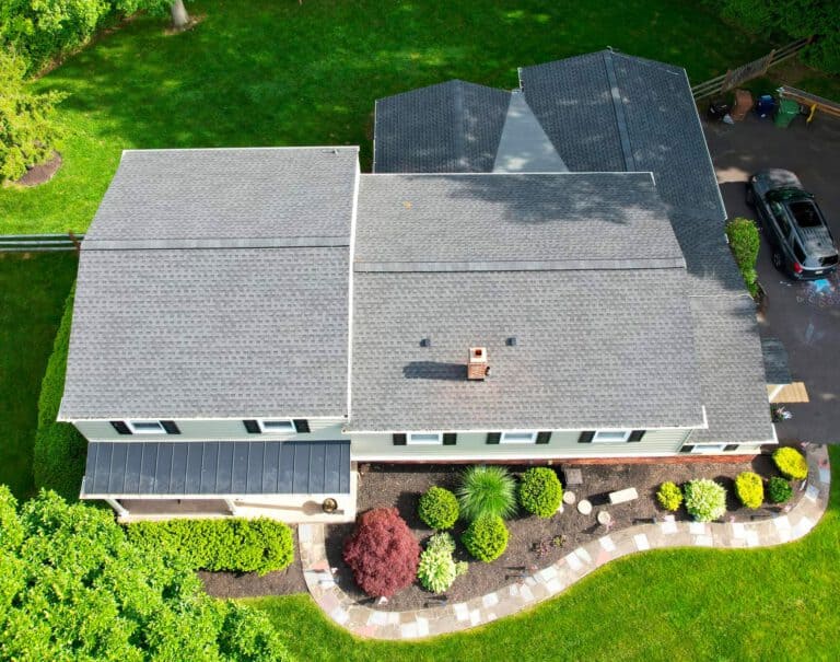High-quality residential roof replacement by Kesting Construction.
