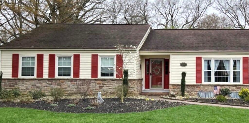 Siding and roofing upgrade on a Yardley PA home by Kesting Construction.