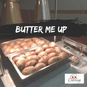 Greedy butter buns on catering buffet tray for events and parties, fresh baked, delicious baked goods.