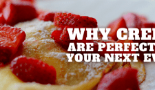 Sweet crepes with strawberries and cream at KK Catering event catering services in the UK.