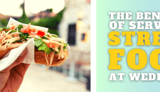 Delicious street food hot dog served at outdoor event in UK, perfect for weddings and catering.