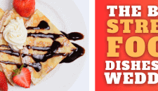 Crepe with strawberries, chocolate sauce, and cream - street food dessert in the UK.