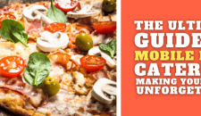 Fresh pizza with vegetables, mushrooms, and olives for mobile pizza catering services.