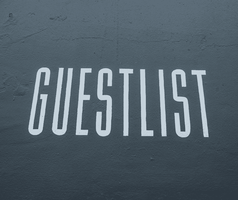 Guest list sign for event catering services, special occasion menu, wedding and party catering UK.