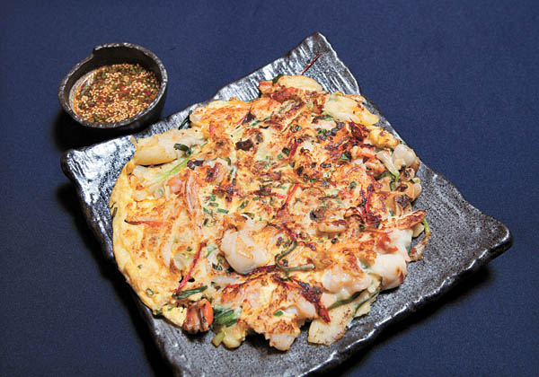 Haemul pajeon (seafood scallion pancake) 