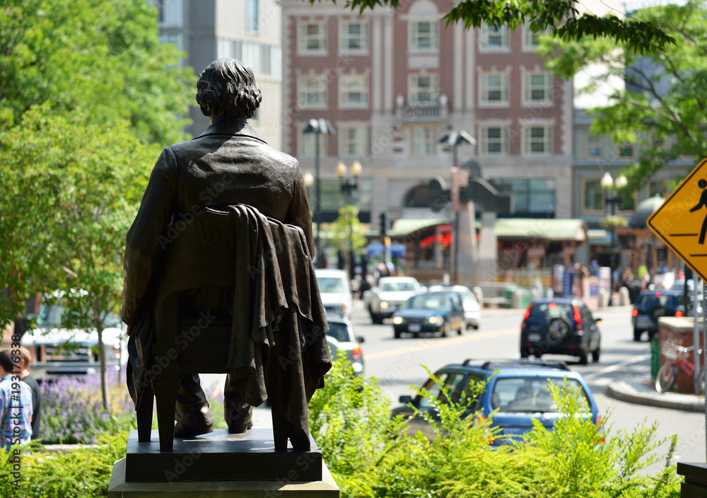 John Harvard Statue in Harvard Square, Cambridge [Adobe Stock]