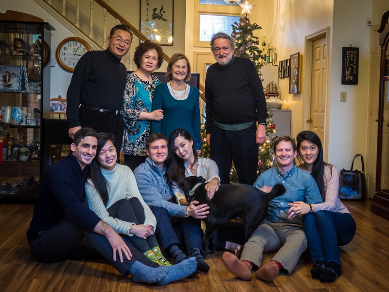 Top left: Young-Joo Kang and In-Sook Lee. Bottom right: Sarah Lee Best and her husband, Daniel Solomon. [Courtesy of Young-Joo Kang]