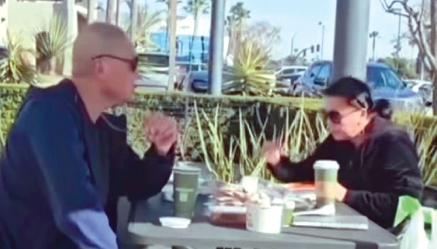 John Moon (left) and Cindy Kim appear in a TikTok video before the fatal Cerritos park shooting. [TikTok screenshot]