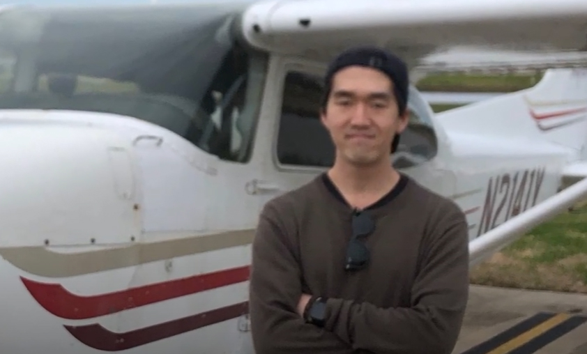Phillip Kim pursued his dream of becoming a pilot.  [Screen captured from FOX26 Houston]