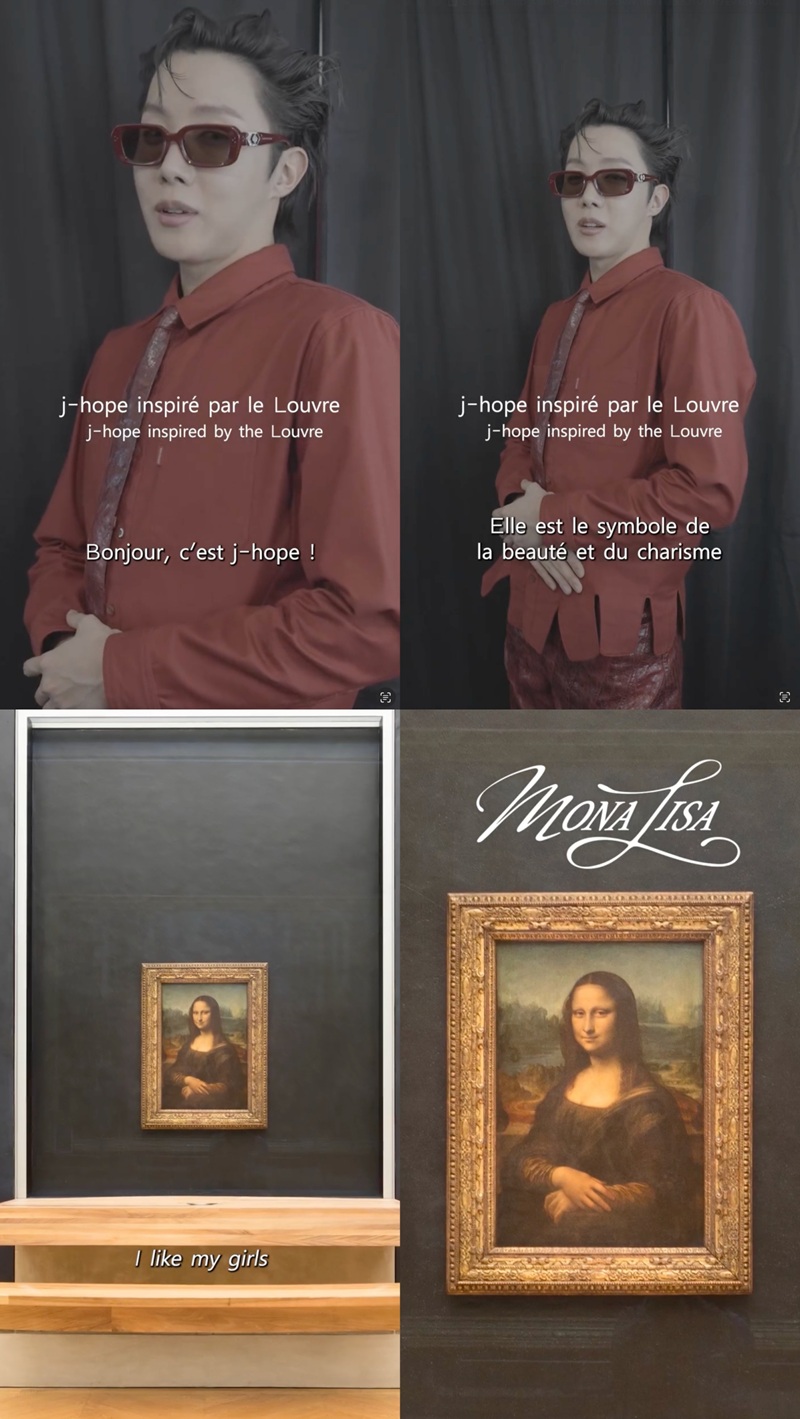 J-Hope in a promotional video for his new digital single “Mona Lisa” in collaboration with the Louvre Museum. [SCREEN CAPTURE, BIGHIT MUSIC]