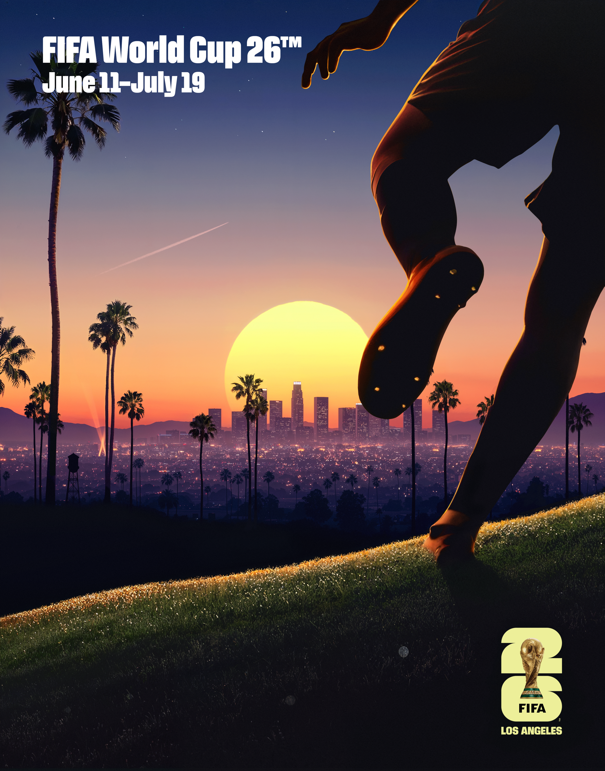 The official Los Angeles World Cup poster for FIFA 2026, designed by Thieb Delaporte-Richard.
