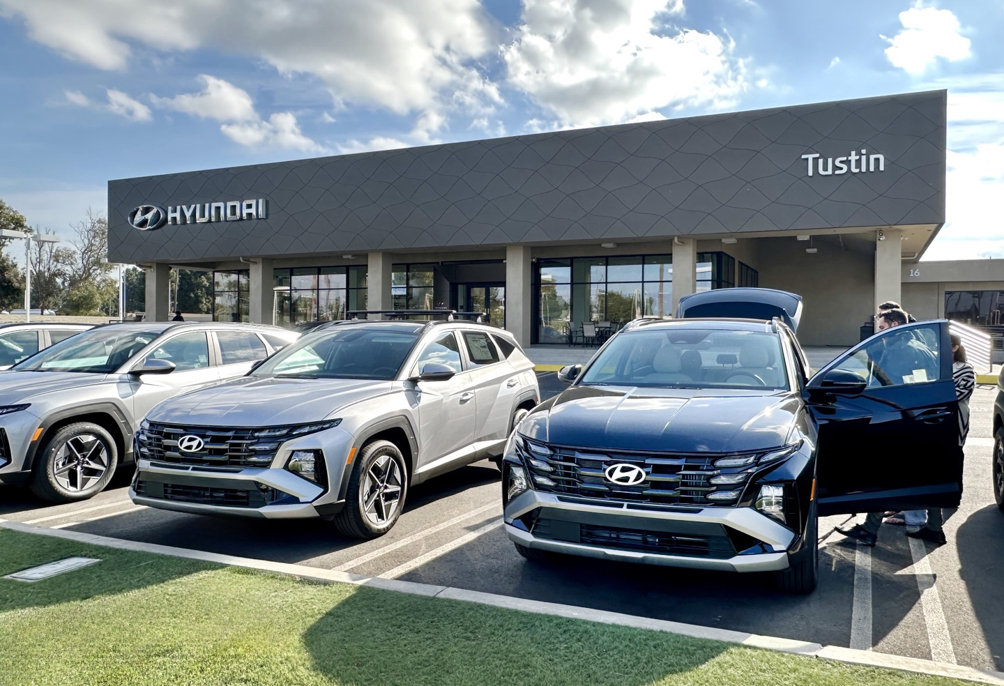 Customers shopping for new Hyundai vehicles at Tustin dealership