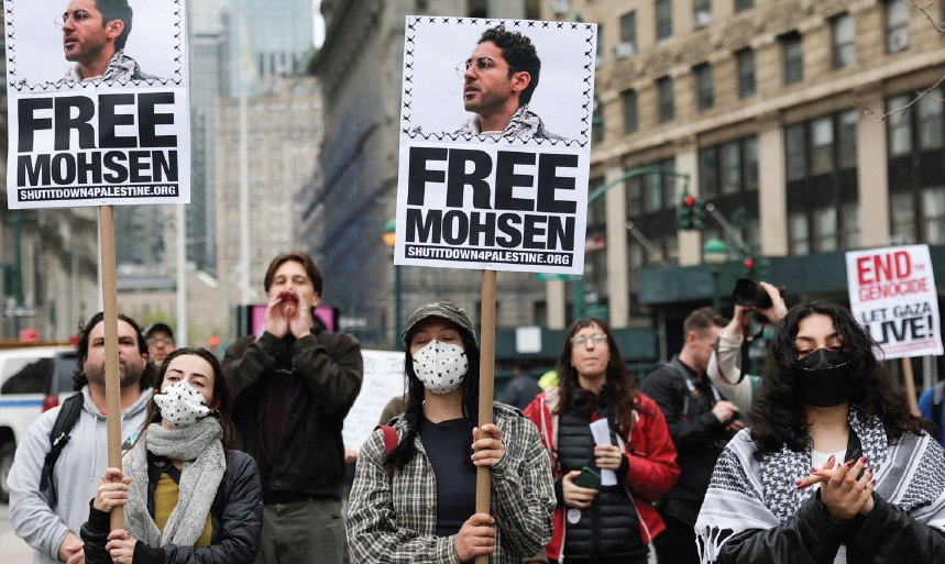 Protesters demand release of student in Columbia student deportation case