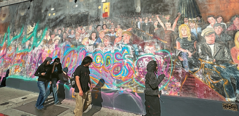 vandalism on Hollywood mural You Are the Star