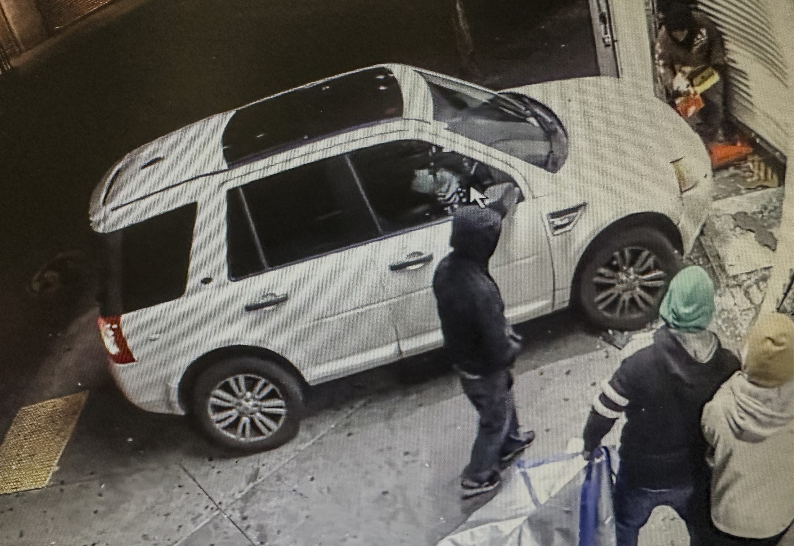 SUV crashing into Korean business shutter in DTLA theft