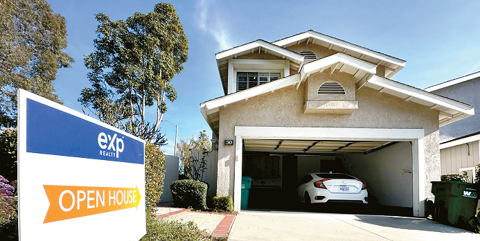 Open house sign on home in Orange County amid U.S. housing market crash fears