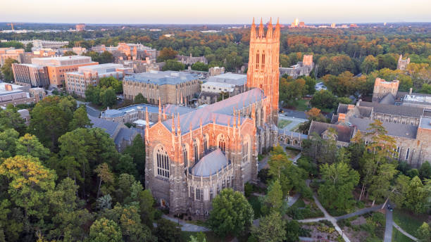 Duke University campus aerial view with chapel, linked to Korean American student deaths news