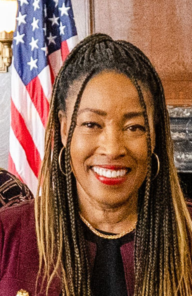 Portrait of Va Lecia Adams Kellum, LAHSA CEO, central to misconduct allegations.