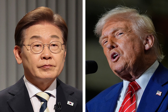 From left, South Korea's President Lee Jae-myung, U.S. President Donald Trump [JOONGANG ILBO]