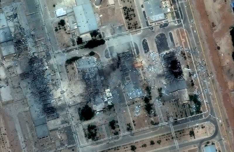 Satellite image shows a close up view of destroyed buildings at Isfahan Nuclear Technology Center, after it was hit by U.S. airstrikes, in Isfahan, Iran, June 22, 2025. [REUTERS]