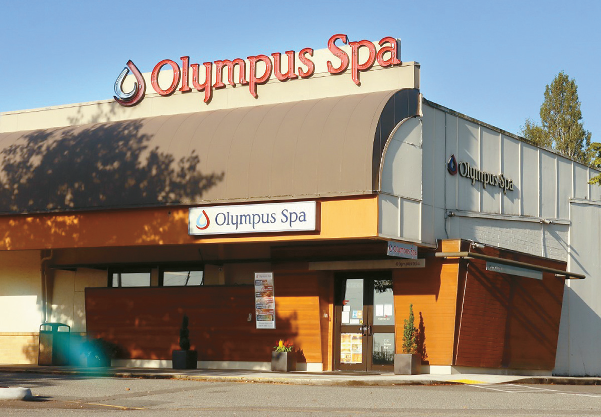 Exterior of Olympus Spa in Seattle, central to transgender access lawsuit