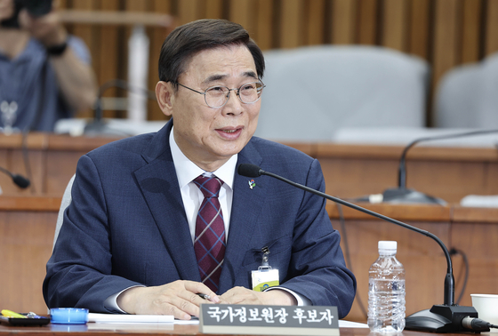 Lee Jong-seok speaks during his confirmation hearing at the National Assembly intelligence committee on June 19