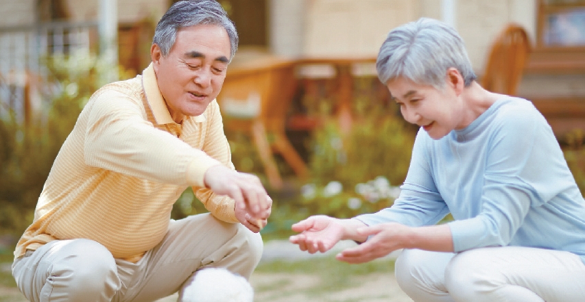 Two retired seniors are planting seeds related to Baby Boomer Business Succession