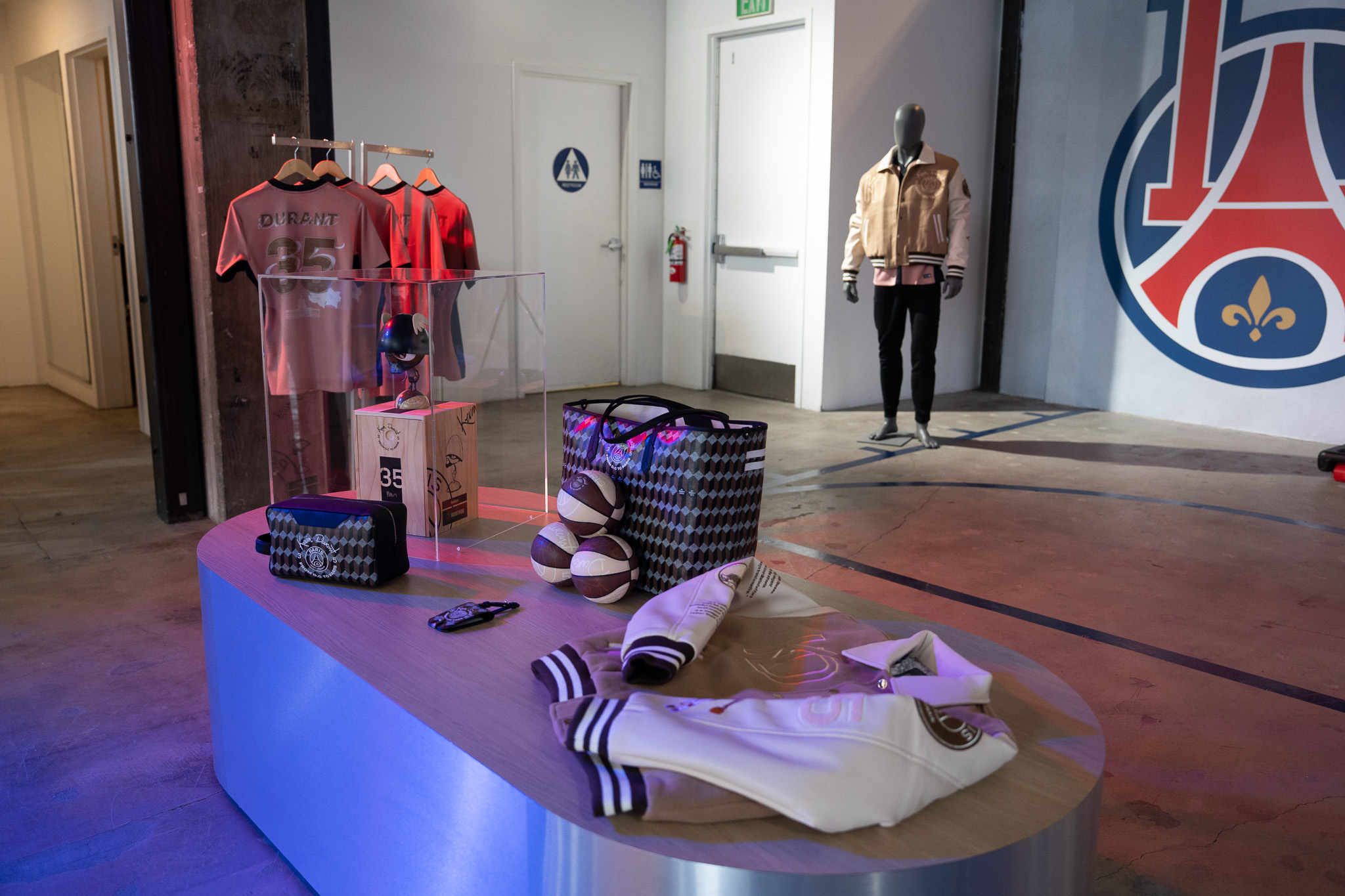 Display of Kevin Durant collection at PSG House LA pop-up