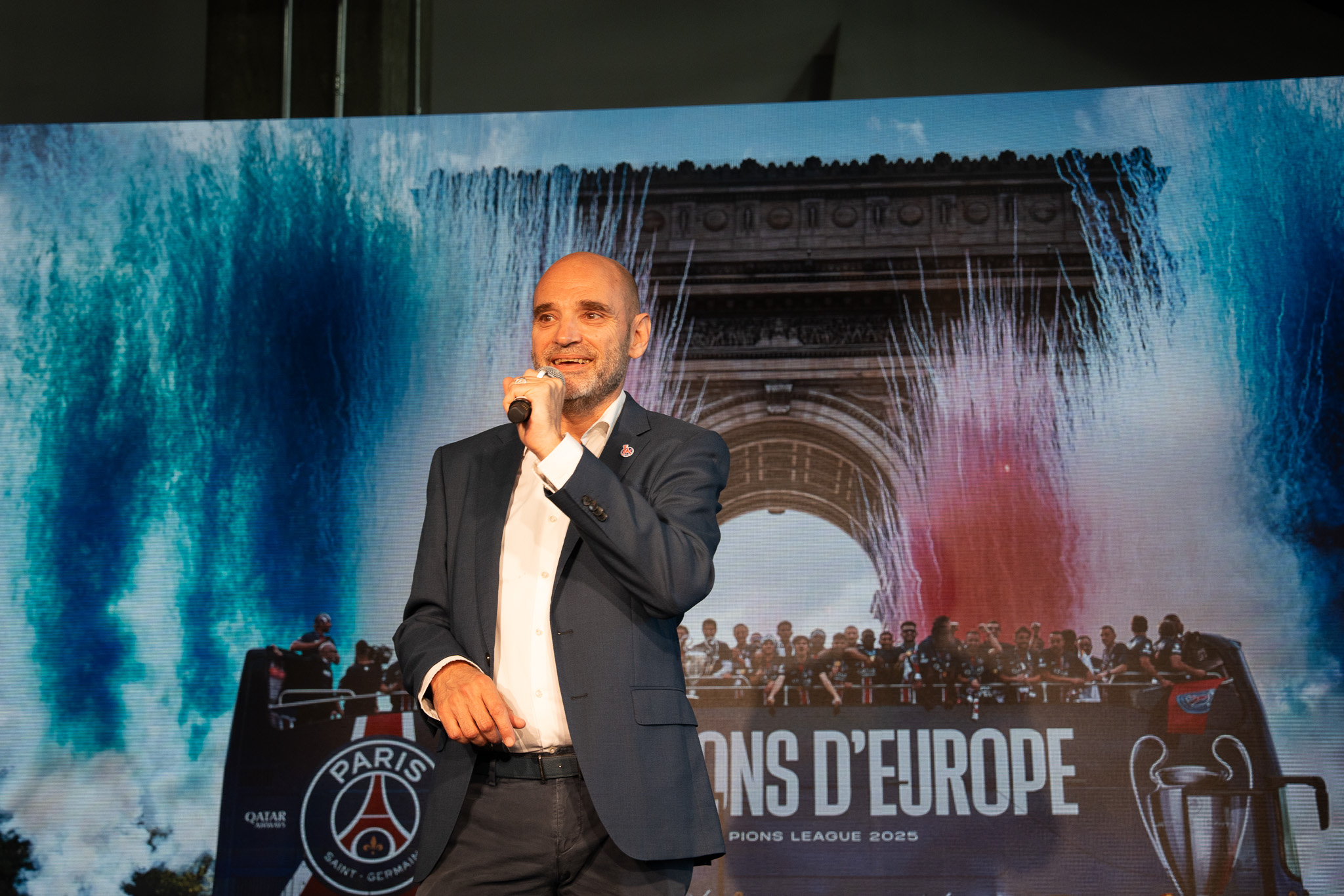 PSG CEO Victoriano Melero speaks at PSG House LA opening during Club World Cup pop-up