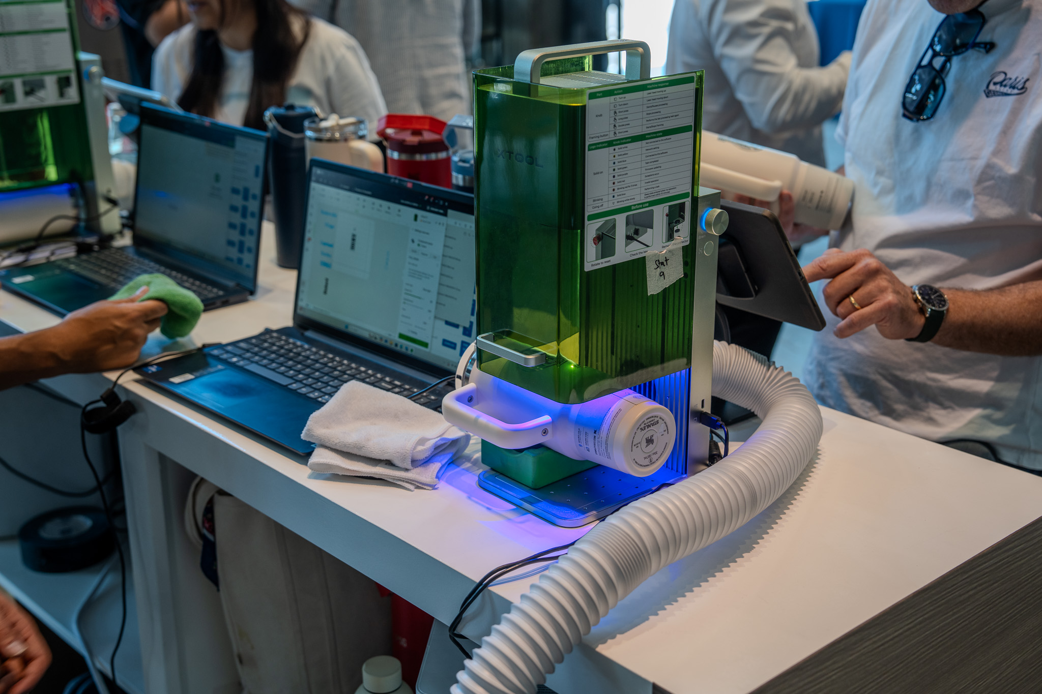 Stanley tumbler engraving machine customizing PSG House cup in LA