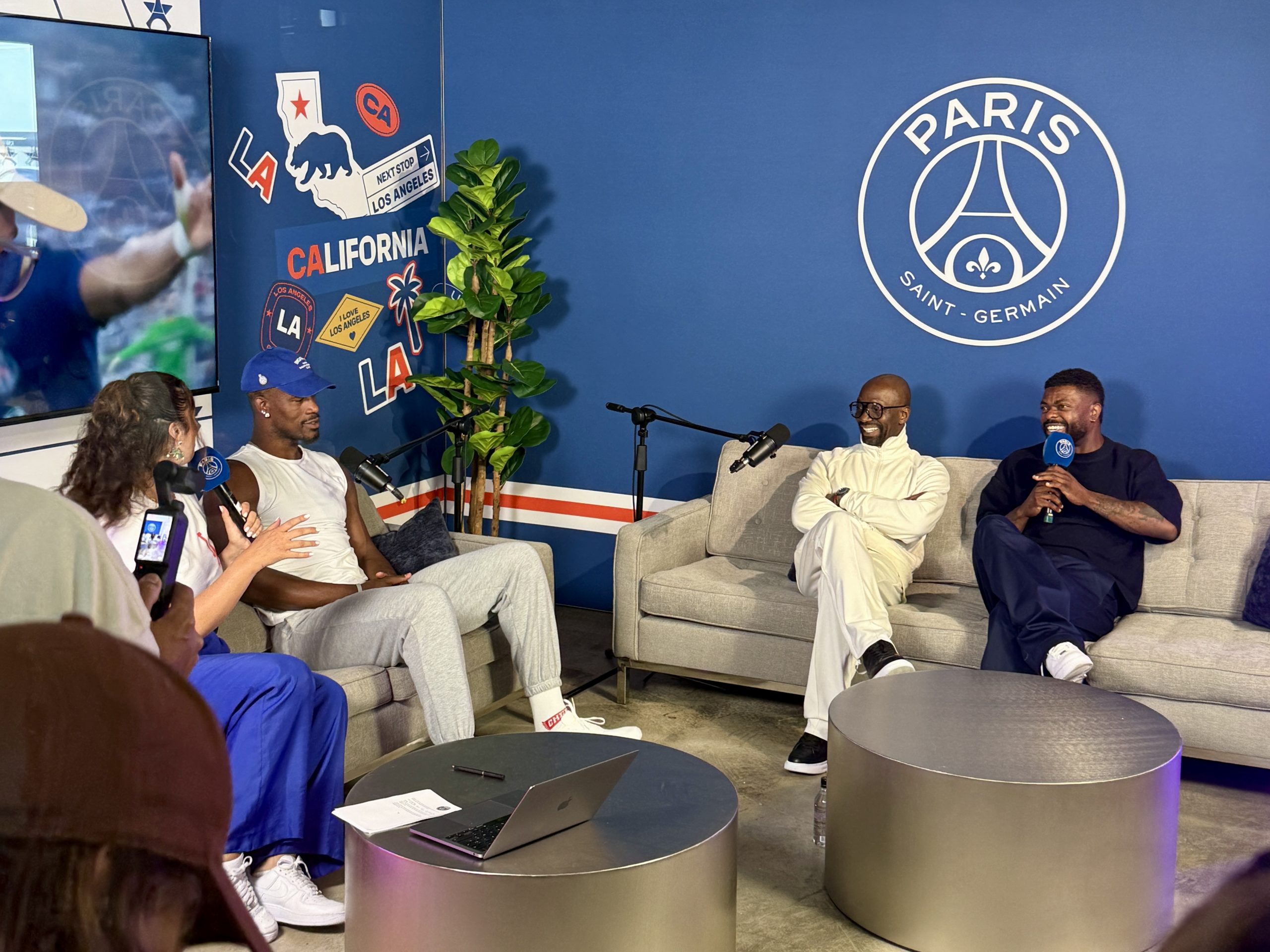 Jimmy Butler being filmed inside PSG House Content Studio during LA pop-up