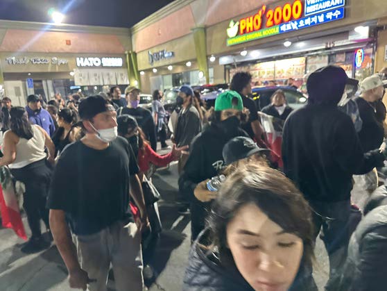 Protesters seek shelter in Koreatown shopping mall during ICE protest