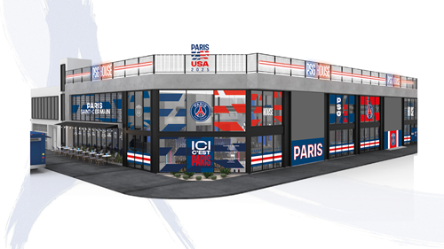 Rendering of PSG House pop-up in Los Angeles during FIFA Club World Cup 2025